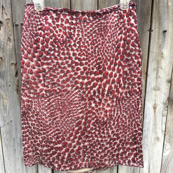Vintage Prada ss2000 Heart Silk Wrap Skirt 42 RARE - Picture 3 of 8